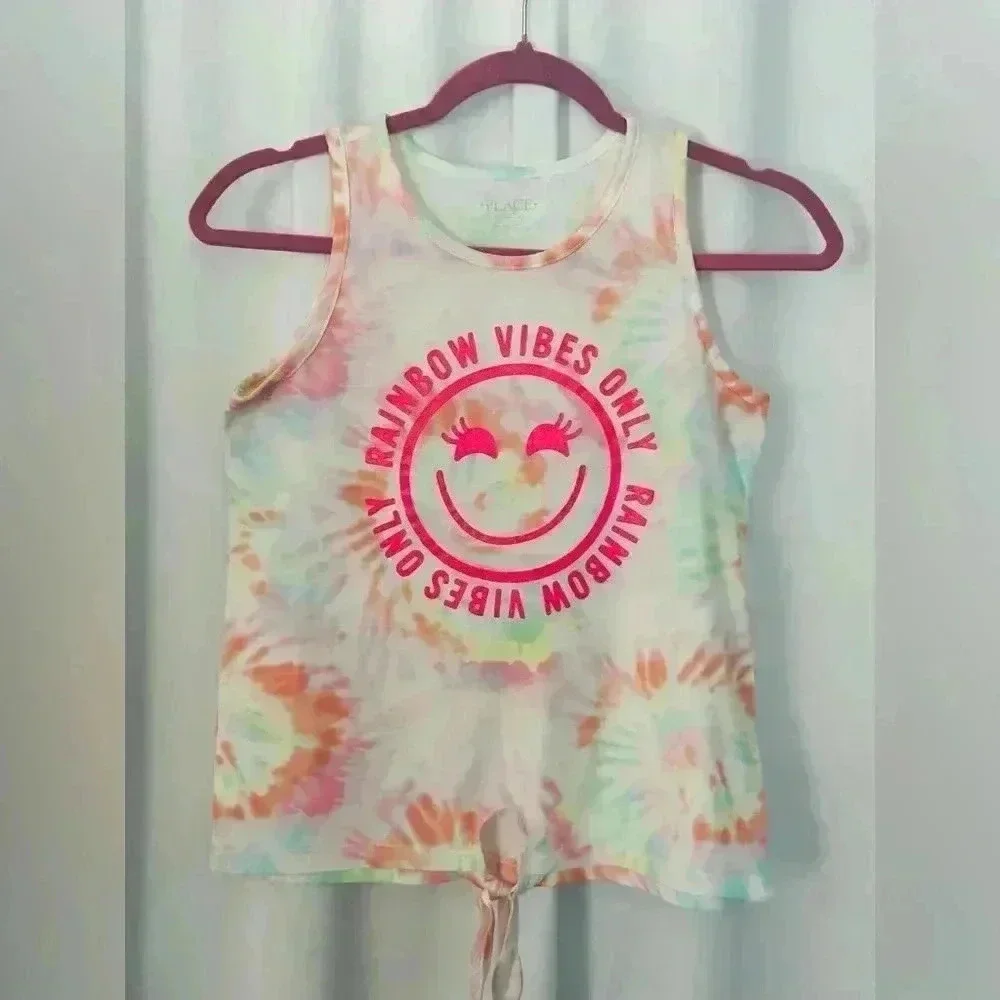 The Children's Place Girls Gymnastics Tee and Girls Tie Dye Tank Top (609)